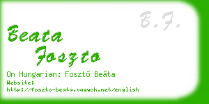 beata foszto business card